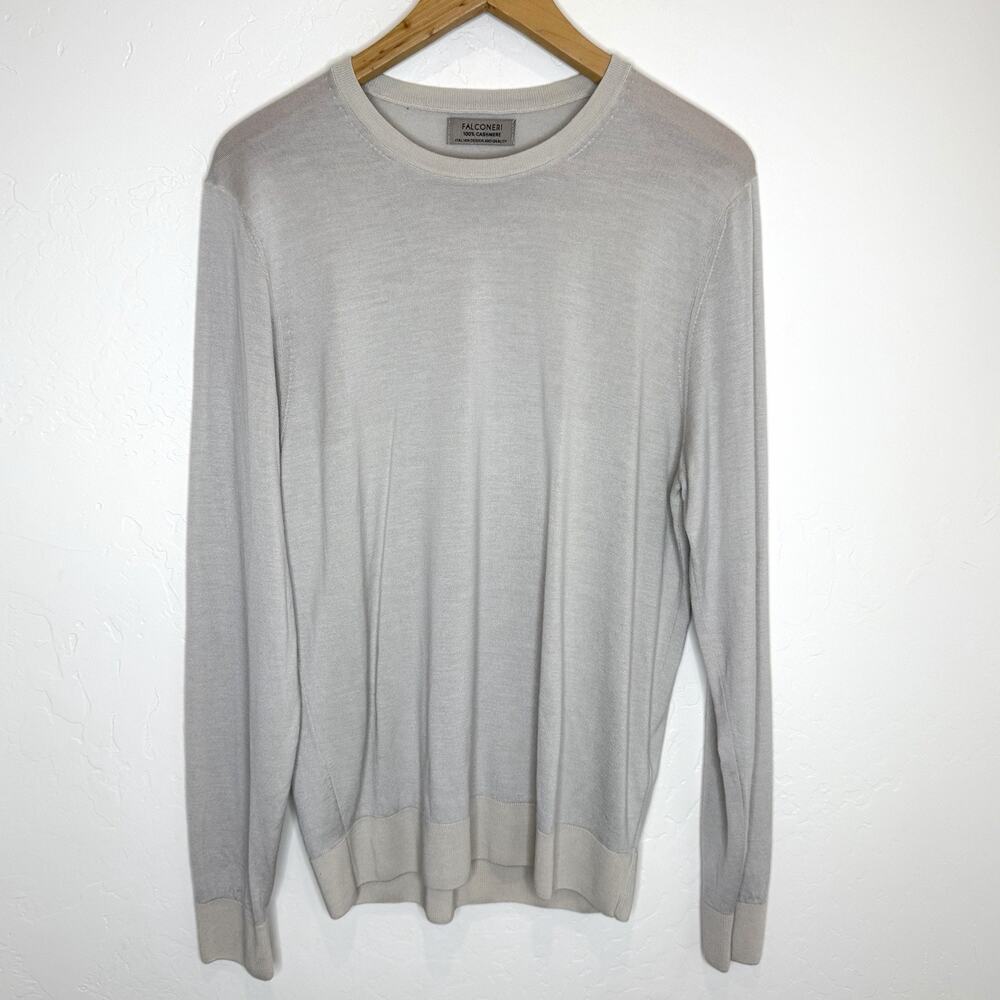 Falconeri Ultrasoft Cashmere Sweater Men’s Large Gray Crew Neck